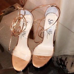 Rose Gold Lace Up Heels